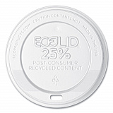 EcoLid 25% Recycled Content Hot Cup Lid, Fits 10 oz to 20 oz Hot Cups, Plastic, White, 100/Pack, 10 Packs/Carton (EPHL16WR)