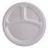 Vanguard Renewable and Compostable Sugarcane Plates, 3-Compartment Plate, 10