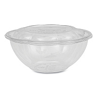 Renewable and Compostable Salad Bowls with Lids, 24 oz, Clear, Plastic, 50/Pack, 3 Packs/Carton (EPSB24)