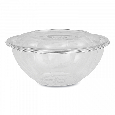 Renewable and Compostable Salad Bowls with Lids, 24 oz, Clear, Plastic, 50/Pack, 3 Packs/Carton (EPSB24)