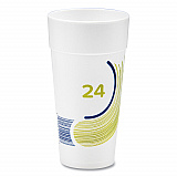 Breeze Hot/Cold Insulated Foam Drinking Cups, 24 oz, Green/White/Blue, 500/Carton (24J16B)
