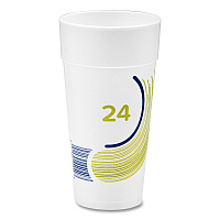 Breeze Hot/Cold Insulated Foam Drinking Cups, 24 oz, Green/White/Blue, 500/Carton (24J16B)