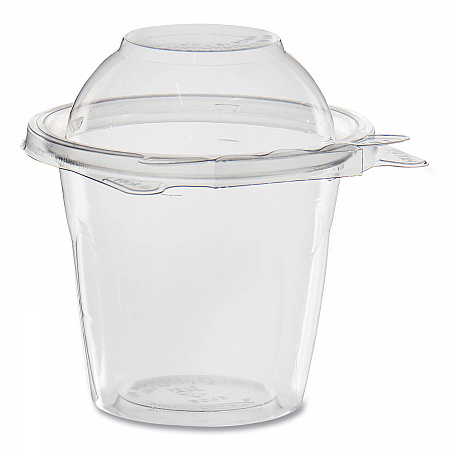 SafeSeal Tamper-Resistant, Tamper Evident Bowls, Dome Lid, 12 oz, 4.36 x 8.84 x 4.52, Clear, Plastic, 256/Carton (SC12D)