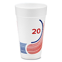 Breeze Hot/Cold Insulated Foam Drinking Cups, 20 oz, Red/White/Blue, 500/Carton (20J16B)