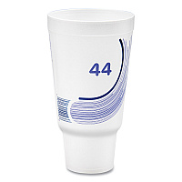 Breeze Hot/Cold Insulated Foam Drinking Cups, Pedestal Cup, 44 oz, Purple/White/Blue, 300/Carton (44AJ32B)