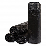 Low-Density Commercial Can Liners, 60 gal, 1.2 mil, 38" x 58", Black, Interleaved Roll, 10 Bags/Roll, 10 Rolls/Carton (ECI385812K)