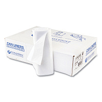 High-Density Commercial Can Liners, 33 gal, 16 mic, 33" x 40", Clear, Interleaved Roll, 25 Bags/Roll, 10 Rolls/Carton (S334016N)