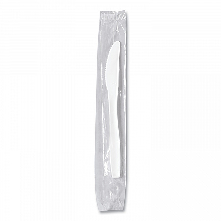 Regal Mediumweight Cutlery, Individually Wrapped, Knife, Plastic, White, 1,000/Carton (MOW20007)