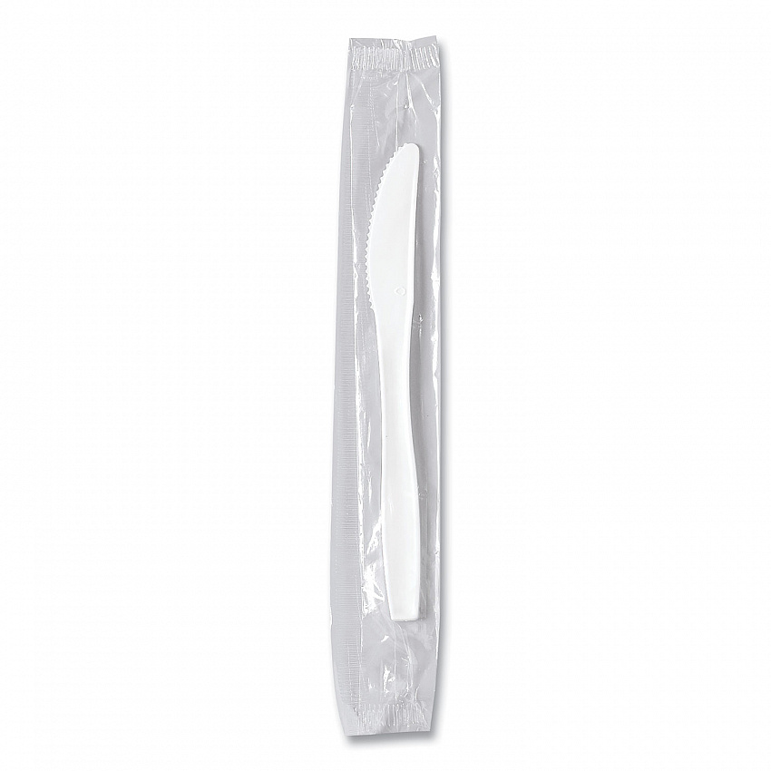Regal Mediumweight Cutlery, Individually Wrapped, Knife, Plastic, White, 1,000/Carton (MOW20007)