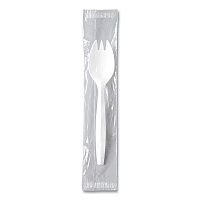 Regal Mediumweight Cutlery, Individually Wrapped, Spork, Plastic, White, 1,000/Carton (MOW60007)