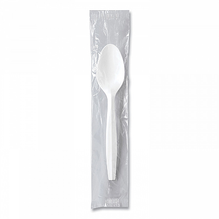 Regal Mediumweight Cutlery, Individually Wrapped, Spoon, Plastic, White, 1,000/Carton (MOW30007)