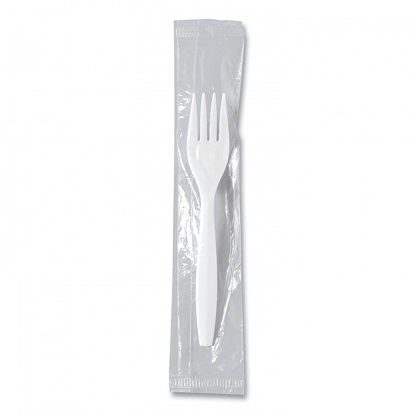 Regal Mediumweight Cutlery, Individually Wrapped, Fork, Plastic, White, 1,000/Carton (MOW10007)