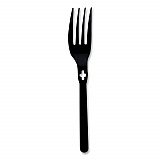 Fork WeGo Polystyrene, Fork, Plastic, Black, 1,000/Carton (54101101)