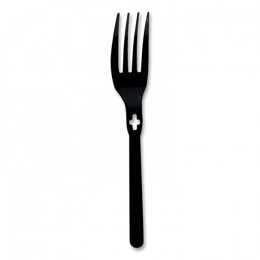 Fork WeGo Polystyrene, Fork, Plastic, Black, 1,000/Carton (54101101)