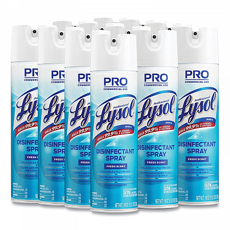 Disinfectant Spray, Fresh Scent, 19 oz Aerosol Spray, 12/Carton (04675CT)