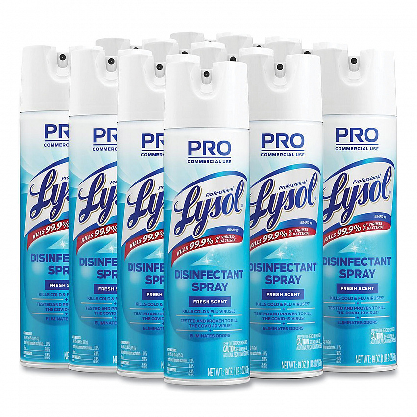 Disinfectant Spray, Fresh Scent, 19 oz Aerosol Spray, 12/Carton (04675CT)