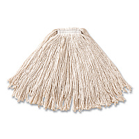 Cut-End Cotton Wet Mop Heads, Cotton/Plastic, White, 12/Carton (FGF51800WH00)
