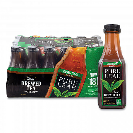 Pure Leaf Unsweetened Iced Black Tea, 16.9 oz Bottle, 18/Carton (22002027)