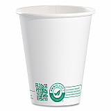 Compostable Paper Hot Cups, ProPlanet Seal, 8 oz, White/Green, 1,000/Carton (378PLAPLANET)