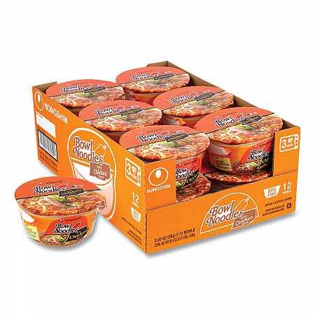 Spicy Chicken Bowl Noodle Soup, Chicken, 3.03 oz Bowl, 12/Carton (22002163)