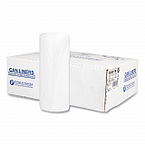 High-Density Commercial Can Liners, 60 gal, 17 mic, 38" x 60", Clear, Interleaved Roll, 25 Bags/Roll, 8 Rolls/Carton (S386017N)