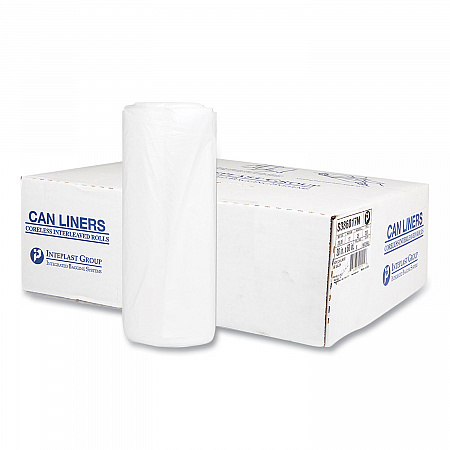 High-Density Commercial Can Liners, 60 gal, 17 mic, 38