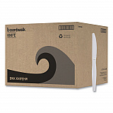 Heavyweight Polystyrene Cutlery, Knife, Plastic, White, 1,000/Carton (KNIFEHW)