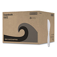 Heavyweight Polypropylene Cutlery, Knife, Plastic, White, 1,000/Carton (KNIFEHWPPWH)