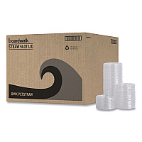 PET Cold Cup Lids, Fits 14 oz to 24 oz Cold Cups, Plastic, Clear, 100/Sleeve, 10 Sleeves/Carton (PETSTRAW)