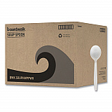 Heavyweight Polypropylene Cutlery, Soup Spoon, Plastic, White, 1,000/Carton (SOUPHWPPWH)