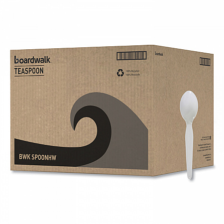 Heavyweight Polystyrene Cutlery, Spoon, Plastic, White, 1,000/Carton (SPOONHW)