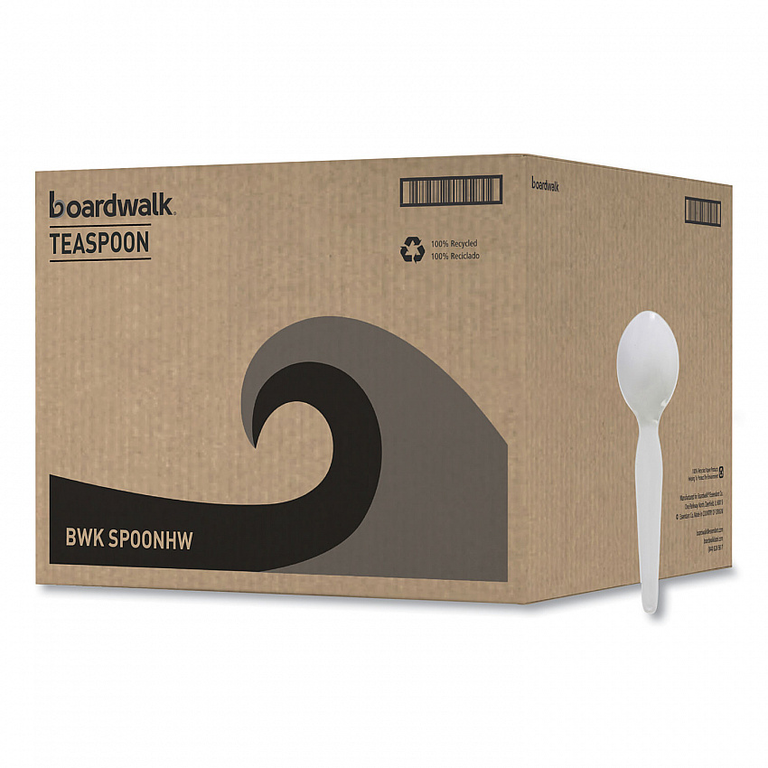 Heavyweight Polystyrene Cutlery, Spoon, Plastic, White, 1,000/Carton (SPOONHW)