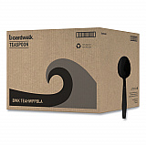 Heavyweight Polypropylene Cutlery, Spoon, Plastic, Black, 1,000/Carton (TEAHWPPBLA)