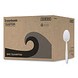 Heavyweight Polypropylene Cutlery, Spoon, Plastic, White, 1,000/Carton (TEAHWPPWH)
