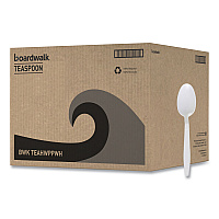 Heavyweight Polypropylene Cutlery, Spoon, Plastic, White, 1,000/Carton (TEAHWPPWH)