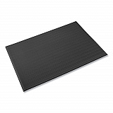 Ribbed Vinyl Anti-Fatigue Mat, Rectangular, Black Ribbed Surface, 36" x 12 ft (FL3612BK)