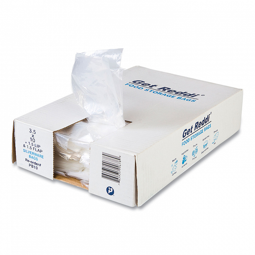 Silverware Bags, 3.5" x 1.5" x 10", Clear, 2,000/Carton (PB10)