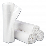 High-Density Commercial Can Liners, 30 gal, 10 mic, 30" x 37", Clear, Interleaved Roll, 25 Bags/Roll, 20 Rolls/Carton (S303710N)