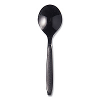 Reliance Mediumweight Cutlery, Soup Spoon, Plastic, Black, 1,000/Carton (RSKS0004)