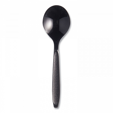 Reliance Mediumweight Cutlery, Soup Spoon, Plastic, Black, 1,000/Carton (RSKS0004)