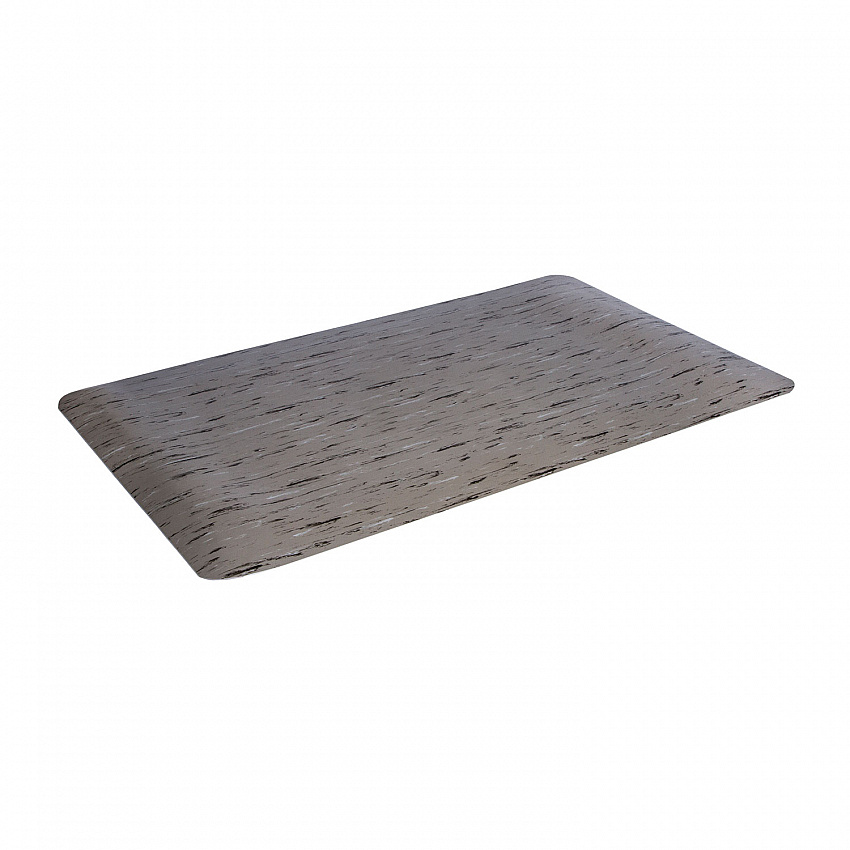Cushion-Step Marbleized Rubber Mat, Rectangular, Gray Smooth Surface, 24" x 36" (CU2436GY)