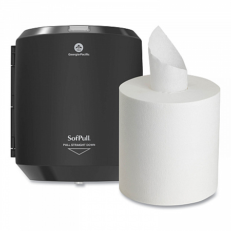 SofPull CenterPull Hand Towel Dispenser, 9.63 x 8.88 x 10.94, Black (58204B)