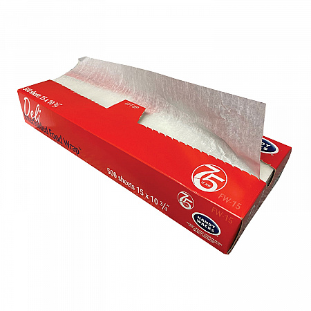 Interfolded Food Wrap Deli Sheets, 10.75 x 15, 500/Box, 12 Boxes/Carton (FW15)