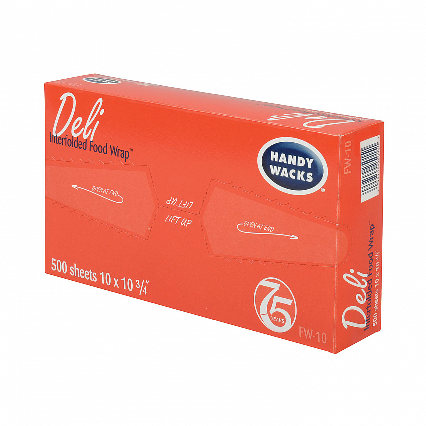 Interfolded Food Wrap Deli Sheets, 10.75 x 10, 500/Box, 12 Boxes/Carton (FW10)