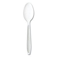 Impress Heavyweight Full-Length Polystyrene Cutlery, Spoon, Plastic, White, 100/Box (HSWTX0007BX)