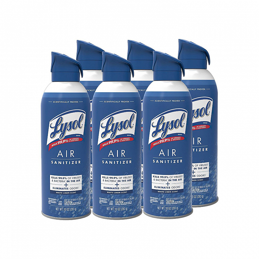 Air Sanitizer Spray, White Linen Scent, 10 oz Aerosol Spray, 6/Carton (99351CT)