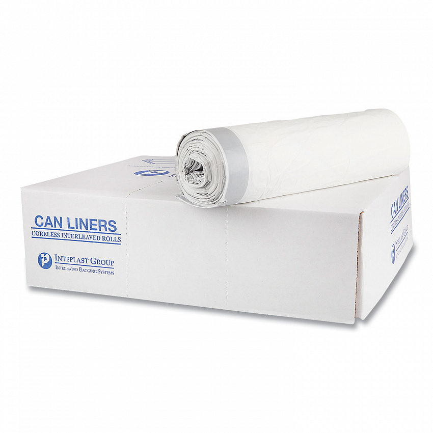 Draw-Tuff Institutional Draw-Tape Can Liners, Drawstring, 55 gal, 1.9 mil, 42.5" x 35.5", Natural, 10 Bags/Roll, 5 Rolls/CT (DT55DRUM)