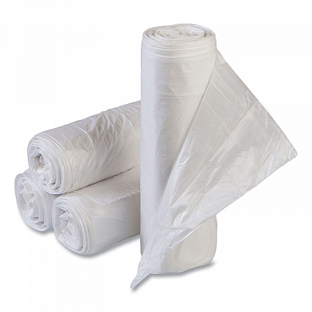 Draw-Tuff Institutional Draw-Tape Can Liners, Drawstring, 23 gal, 1 mil, 38" x 28.5", Natural, 25 Bags/Roll, 6 Rolls/Carton (DTS2838N)