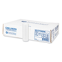 High-Density Commercial Can Liners, 4 gal, 6 mic, 17" x 18", Clear, Perforated Roll, 50 Bags/Roll, 40 Rolls/Carton (EC171806N)