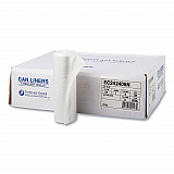 High-Density Commercial Can Liners, 10 gal, 6 mic, 24" x 24", Natural, Perforated Roll, 50 Bags/Roll, 20 Rolls/Carton (EC242406N)